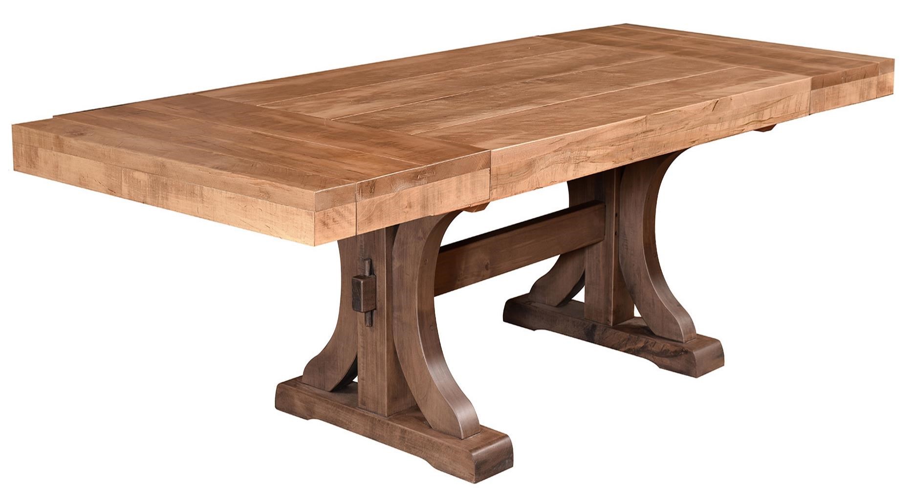 Wayside Custom Furniture RuffSawn Rustic Carlisle Trestle Table